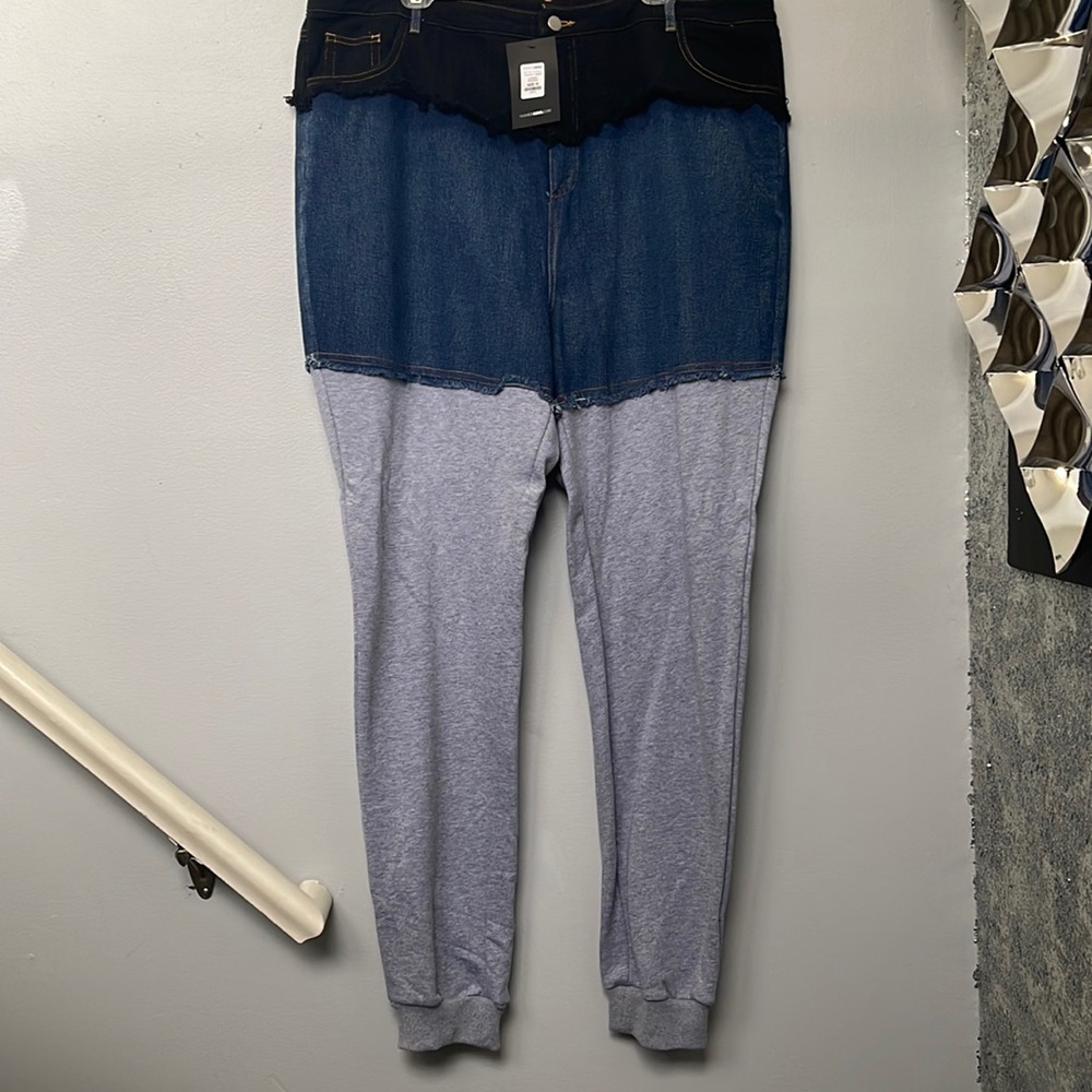 Fashion nova Tall top tier denim sweatpant joggers